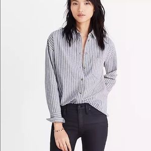 Madewell Flannel Westward Shirt in Stripe, Small